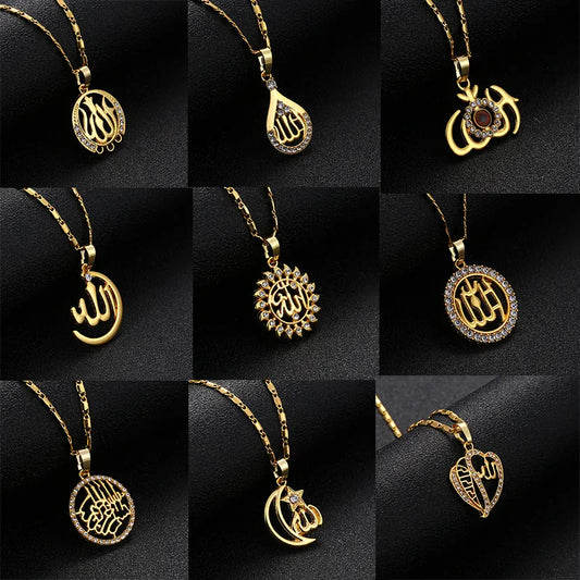 Arabic Women Islamic God Allah Charm Pendant Necklace Jewelry Ramadan Gift