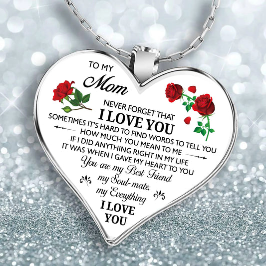 Heart Necklace To My Mom Grandma Daughter Love