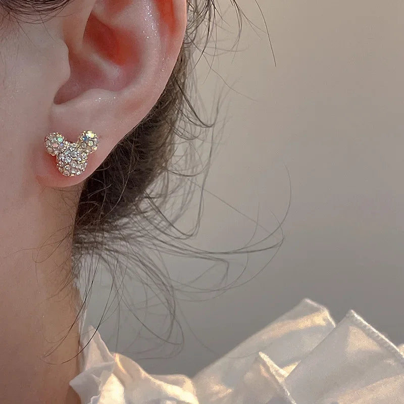 Disney Silver Needle Ear Studs Carton Jewelry