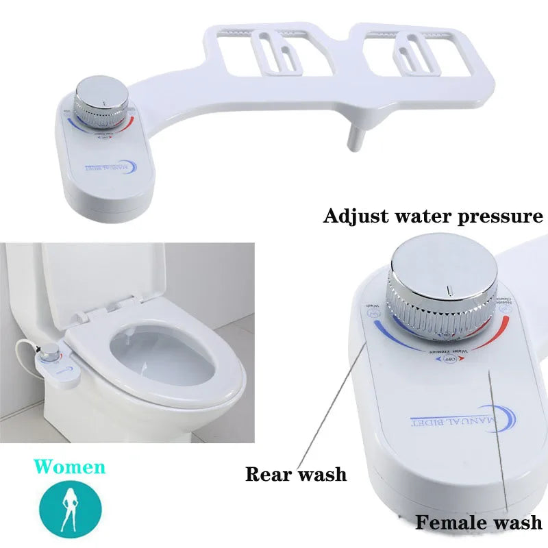 Toilet Bidet Sprayer Bathroom Accessories Nozzle Bidet Adjustable Water Pressure Non Electric Sprayer Portable (default firstNa