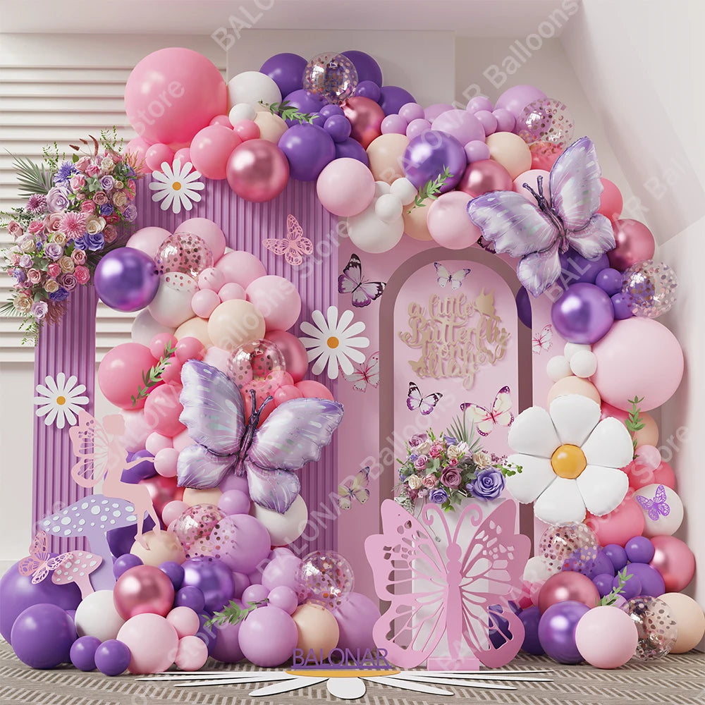 153pcs Butterfly Balloons Arch.