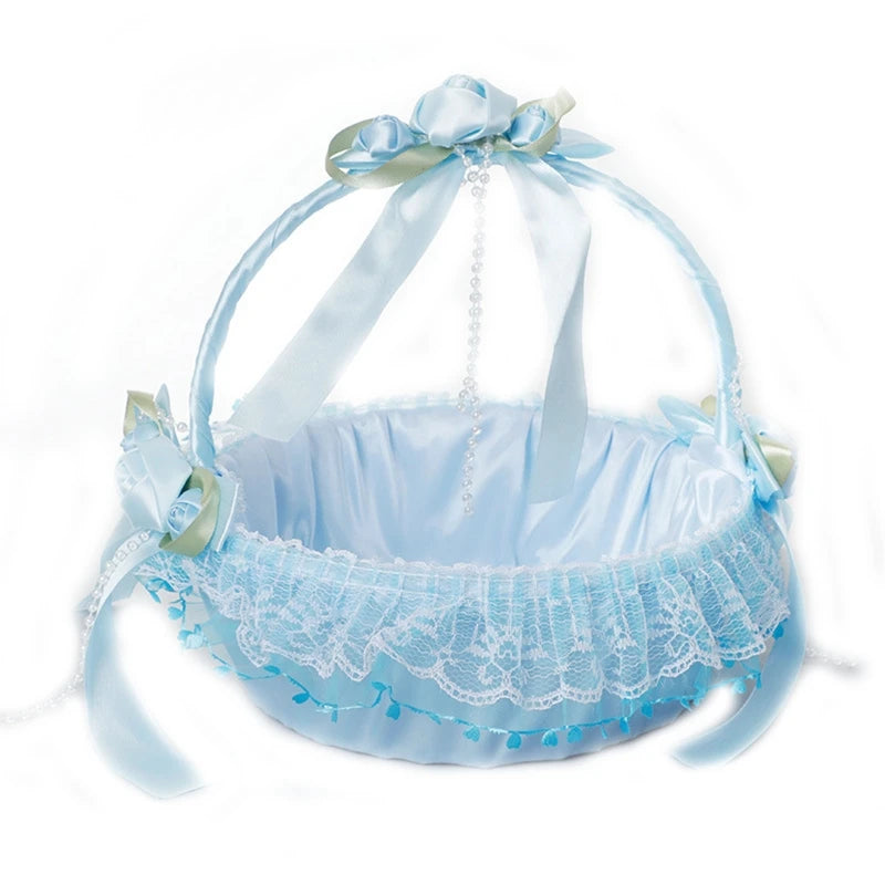 Lace Wedding /Baby shower Basket Candy Gift Bag for Wedding Party Daily Use