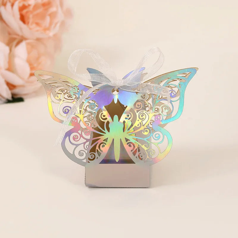 20/50pcs Laser Hollow Butterfly Box for Party Favors for Guest Birthday Wedding Decorations Box